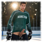 Kanadischer Eishockey-Spieler, Fels des Begehrens und Schicksalszwillinge über der Hose frei.
