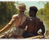 Zwei Twinks sitzen im Boot, Hand des einen in der Hose des anderen ergreift dessen Po. Zwei Twinks sitzen im Boot, Hand des einen in der Hose des anderen ergreift dessen Po.