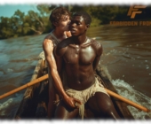 Zwei Twinks auf Boot sitzend, Twink ergreift den Luststab des anderen. Zwei Twinks auf Boot sitzend, Twink ergreift den Luststab des anderen.