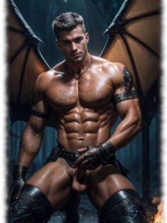 Dämon knieend, der seine Wurzeljuwelen zeigt, aber die harte Flammenlanze leicht verdeckt. Dämon knieend, der seine Wurzeljuwelen zeigt, aber die harte Flammenlanze leicht verdeckt.