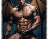 Dämon knieend, der seine Wurzeljuwelen zeigt, aber die harte Flammenlanze leicht verdeckt. Dämon knieend, der seine Wurzeljuwelen zeigt, aber die harte Flammenlanze leicht verdeckt.