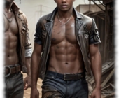 Zwei junge Männer in Wüstendorf, fragend in die Kamera blickend. Zwei junge Männer in Wüstendorf, fragend in die Kamera blickend.