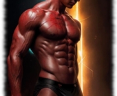 Junger Mann in selbstbewusster Pose, athletische Figur und markante Merkmale. Junger Mann in selbstbewusster Pose, athletische Figur und markante Merkmale.