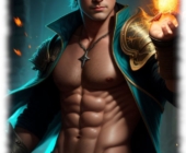 Mystischer Magier, dessen Körper die Fantasiewelt in ihren Bann ziehen. Mystischer Magier, dessen Körper die Fantasiewelt in ihren Bann ziehen.