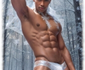 Junger Mann , halbnackt auf einer Waldlichtung im Winter. mit gut ausgebeultem weißer Slip. Junger Mann , halbnackt auf einer Waldlichtung im Winter. mit gut ausgebeultem weißer Slip.