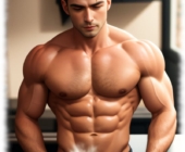 Maskuliner Mann mit athletischer Figur und markanter Ausstrahlung. Maskuliner Mann mit athletischer Figur und markanter Ausstrahlung.