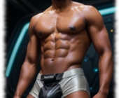 Attraktiver Twink mit muskulösem Oberkörper, in sinnlicher Pose und Beule in den Pants. Attraktiver Twink mit muskulösem Oberkörper, in sinnlicher Pose und Beule in den Pants.