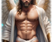 Engel, mit langen Haaren, sinnlich verhüllt, der den Himmel beherrscht. Engel, mit langen Haaren, sinnlich verhüllt, der den Himmel beherrscht.