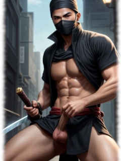 Japanischer Krieger mit Schwert, zeigt Lustperlen und eisernes Zepter Hand greift an den eisernen Helm des Lebensquells. Japanischer Krieger mit Schwert, zeigt Lustperlen und eisernes Zepter Hand greift an den eisernen Helm des Lebensquells.