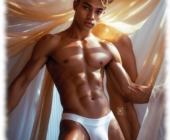 Durchtrainierter Twink, Slip hebt eine betörende Erhebung hervor. Durchtrainierter Twink, Slip hebt eine betörende Erhebung hervor.