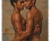 Magazin, Don´t tell Dad: Zwei dunkelhäutige Twinks eng beieinander umarmen sich, Hand auf dem Po des anderen. Magazin, Don´t tell Dad: Zwei dunkelhäutige Twinks eng beieinander umarmen sich, Hand auf dem Po des anderen.