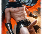 Halb nackter Held im Morgengrauen, Turm der Leidenschaft streckt sich steil gen Himmel. Halb nackter Held im Morgengrauen, Turm der Leidenschaft streckt sich steil gen Himmel.