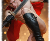 Rothaariger Recke schwingt das Schwert, sein großes Schwert der Leidenschaft schwingt mit. Rothaariger Recke schwingt das Schwert, sein großes Schwert der Leidenschaft schwingt mit.