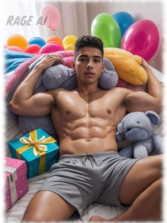 Twink halb nackt zwischen Kissen liegend, Short mit sündiger Auswölbung. Twink halb nackt zwischen Kissen liegend, Short mit sündiger Auswölbung.