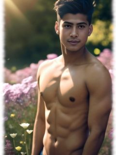 Twink mit durchtrainiertem freien Oberkörper in die Kamera blickend. Twink mit durchtrainiertem freien Oberkörper in die Kamera blickend.