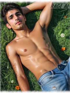 Twink im Gras liegend, nackter Oberkörper, Achsel- und leichte Bauchbehaarung. Twink im Gras liegend, nackter Oberkörper, Achsel- und leichte Bauchbehaarung.