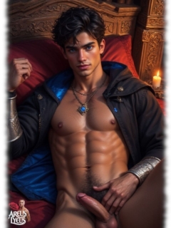 Twink in historischem Ambiente, Hand ruht auf dunklem Schamstreifen mit aufgerichtetem Verlangen. Twink in historischem Ambiente, Hand ruht auf dunklem Schamstreifen mit aufgerichtetem Verlangen.