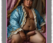 Asiatischer Mann, runder Bauch, breite Brust, seine Hand am massiven eisernem Zepter. Asiatischer Mann, runder Bauch, breite Brust, seine Hand am massiven eisernem Zepter.