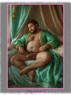 Bärtiger Mann mit üppigen Formen, aufstrebender Titan, drängende Schätze ruhen auf grünem Satin. Bärtiger Mann mit üppigen Formen, aufstrebender Titan, drängende Schätze ruhen auf grünem Satin.