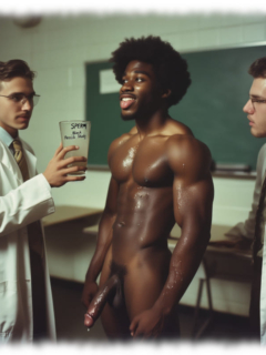 Nackter Dunkelhäutiger neben Wissenschaftlern, keimender Nektar an Speerspitze des Lebens. Nackter Dunkelhäutiger neben Wissenschaftlern, keimender Nektar an Speerspitze des Lebens.