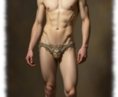 Junger Mann, sehr schlank, mit dezenter Linie im Stoffverlauf. Junger Mann, sehr schlank, mit dezenter Linie im Stoffverlauf.