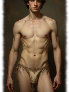 Junger Mann, sehr schlank, mit stummen Bekenntnis zwischen Stoff und Haut. Junger Mann, sehr schlank, mit stummen Bekenntnis zwischen Stoff und Haut.