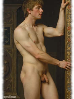 Junger Mann im Seitenprofil, nackt, sein Stern der Nacht und die Mondperlen sichtbar. Junger Mann im Seitenprofil, nackt, sein Stern der Nacht und die Mondperlen sichtbar.